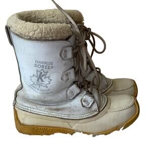 Sorel Chugalug White Cream Winter Boots Vintage